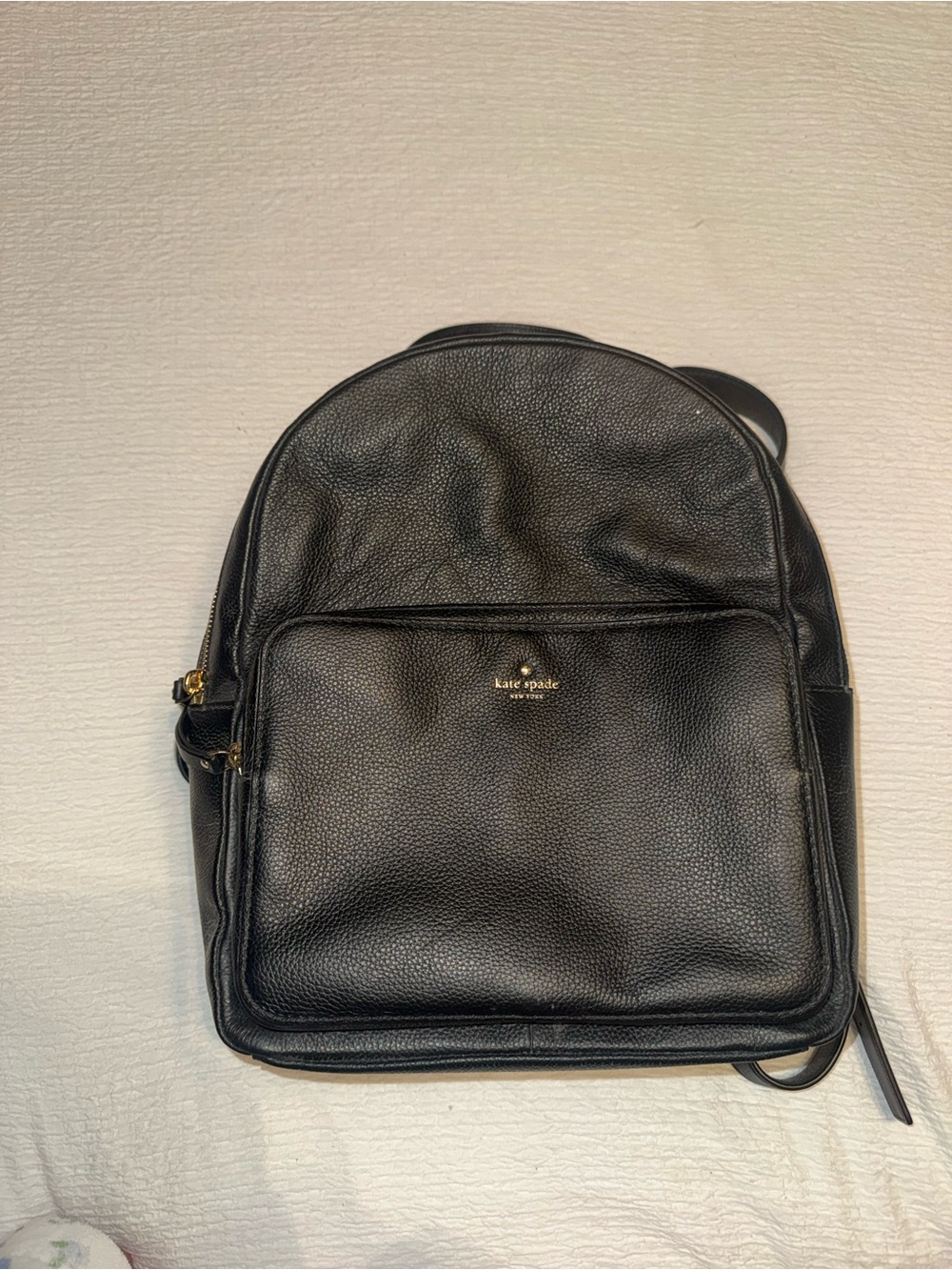 kate spade Black Pebbled Leather Backpack with Gold Hardware - Picture 2 of 8